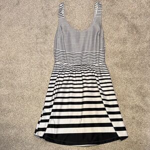 Rainbow Monochrome Striped Dress
